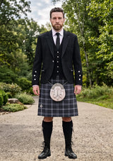 Traditional_Black_Scottish_National_Tartan_Kilt_and_Argyle_Jacket_Kilt_Outfit_front_image