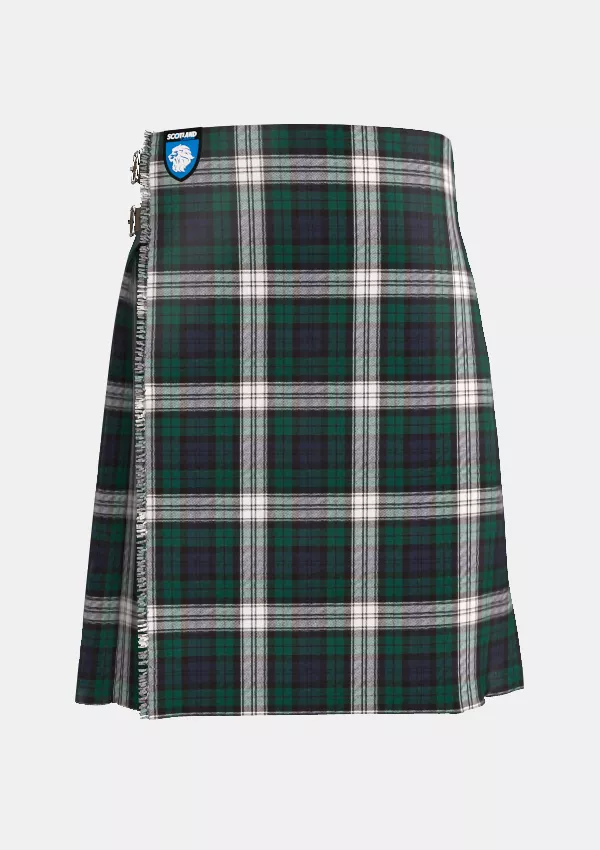 Traditional_Black_Watch_Dress_tartan_kilt_front_image_with_pleated_design_and_adjustable_buckles_for_men