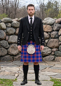 Traditional_Blue_Rust_Tartan_Kilt_and_Argyle_Jacket_Kilt_Outfit_front_image
