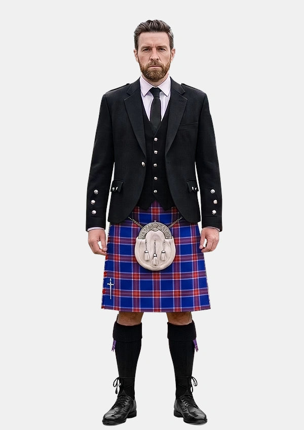 Traditional_Blue_Rust_Tartan_Kilt_and_Argyle_Jacket_Kilt_Outfits_front_image