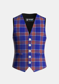 Traditional_Blue_Rust_Tartan_Waistcoat_front_image