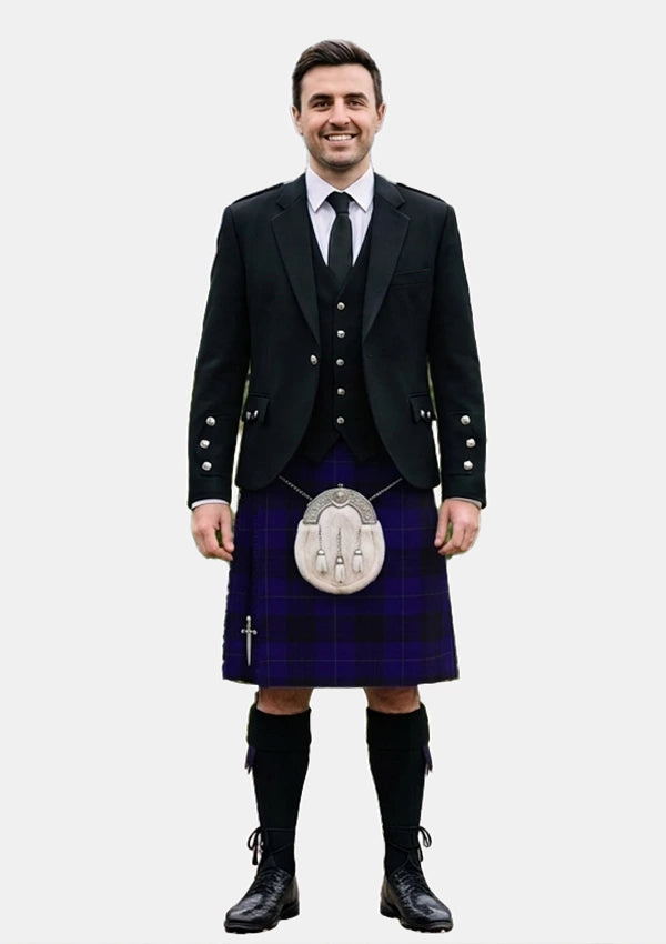 Traditional_Blue_Spirit_tartan_7001_Kilt_and_Argyle_Jacket_Kilt_Outfits_front_image