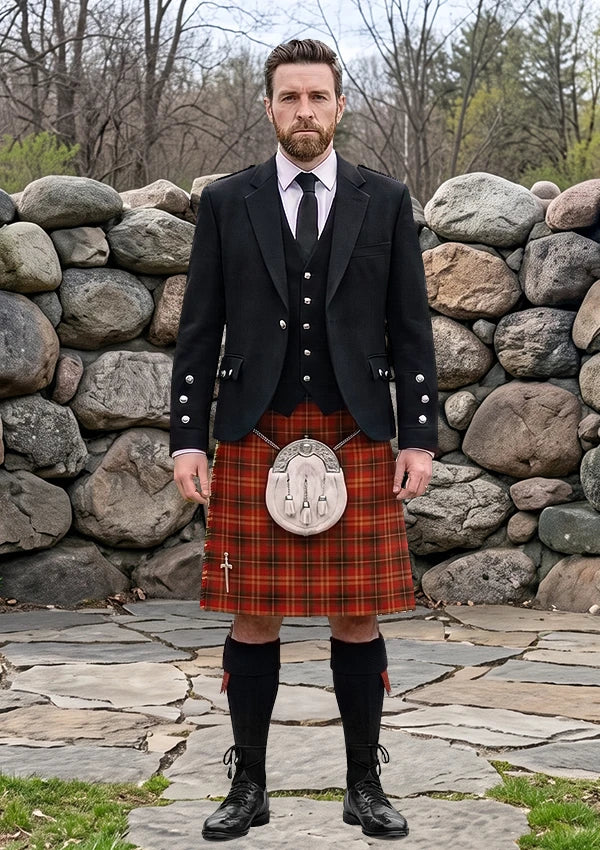 Traditional_Bonnie_Prince_Charlie_Tartan_Kilt_and_Argyle_Jacket_Kilt_Outfit_front_image