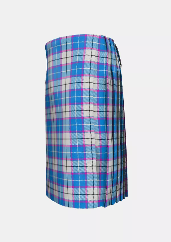 Traditional_Bonnie_Sky_Tartan_13255_kilt_left_image_with_pleated_design_and_adjustable_buckles_for_men
