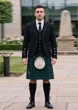 Traditional_Brennan_B_Tartan_14079_Kilt_and_Argyle_Jacket_Kilt_Outfit_front_image