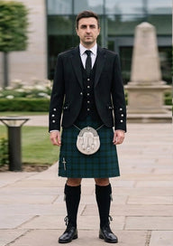 Traditional_Brennan_B_Tartan_14079_Kilt_and_Argyle_Jacket_Kilt_Outfit_front_image