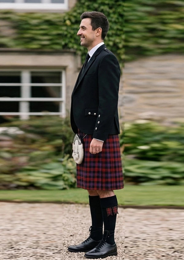 Traditional_Brown_tartan_432_Kilt_and_Argyle_Jacket_Kilt_Outfit_left_image