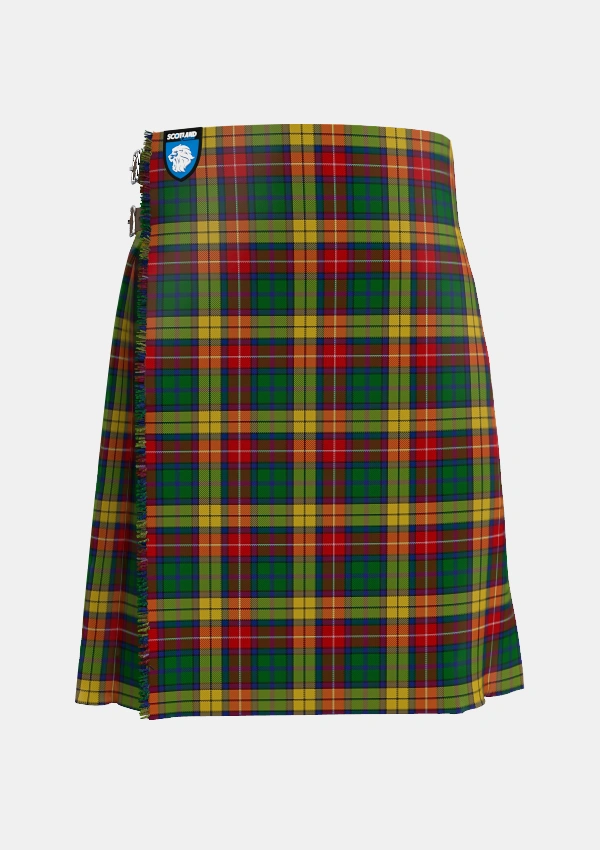 Traditional_Buchanan_1850_Official_Tartan_151_kilt_front_image_with_pleated_design_and_adjustable_buckles_for_men