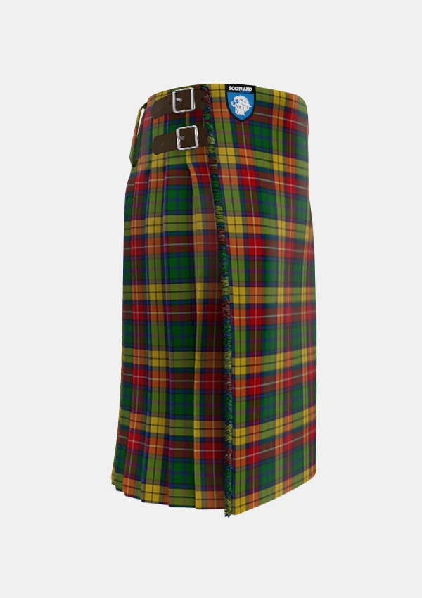 Traditional_Buchanan_1850_Official_Tartan_151_kilt_right_image_with_pleated_design_and_adjustable_buckles_for_men