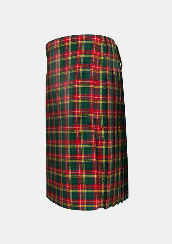Traditional_Buchanan_1907_Official_Tartan_1913_kilt_left_image_with_pleated_design_and_adjustable_buckles_for_men