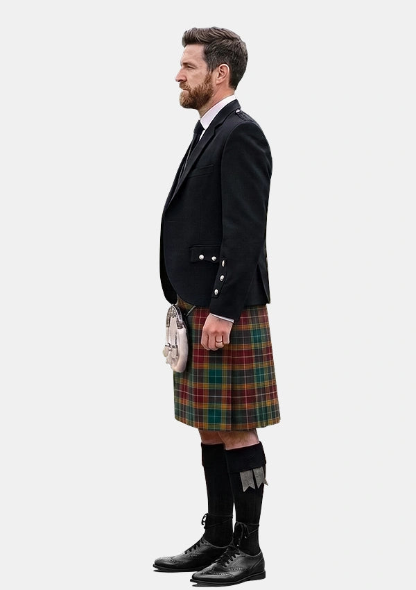 Traditional_Buchanan_Muted_Tartan_Kilt_and_Argyle_Jacket_Kilt_Outfits_left_image
