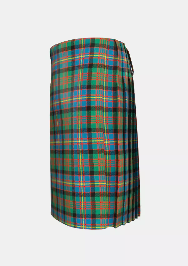 Traditional_Cameron_of_Erracht_Ancient_Tartan_kilt_left_image_with_pleated_design_and_adjustable_buckles_for_men