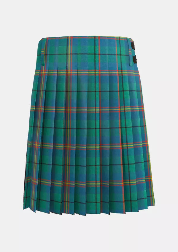 Traditional_Carmichael_Ancient_Tartan_kilt_back_image_with_pleated_design_and_adjustable_buckles_for_men