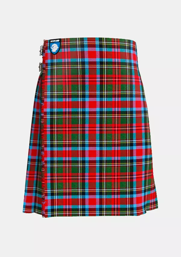 Traditional_Carolina_State_Tartan_kilt_front_image_with_pleated_design_and_adjustable_buckles_for_men