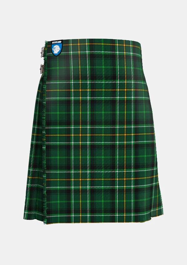 Traditional_Celtic_Tartan_kilt_front_image_with_pleated_design_and_adjustable_buckles_for_men