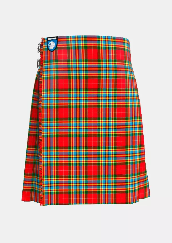 Traditional_Chattan_Ancient_Tartan_kilt_front_image_with_pleated_design_and_adjustable_buckles_for_men