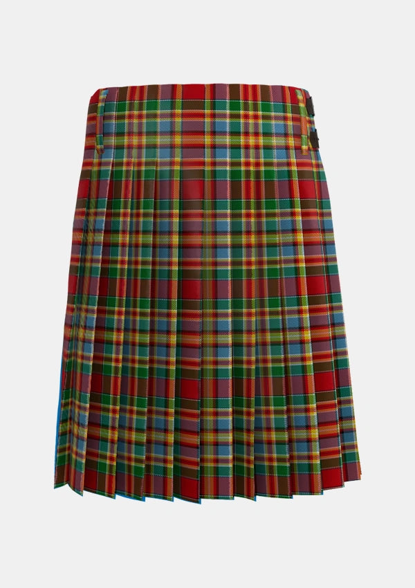 Traditional_Chattan_Chief_of_Clan_Tartan_1852_kilt_back_image_with_pleated_design_and_adjustable_buckles_for_men