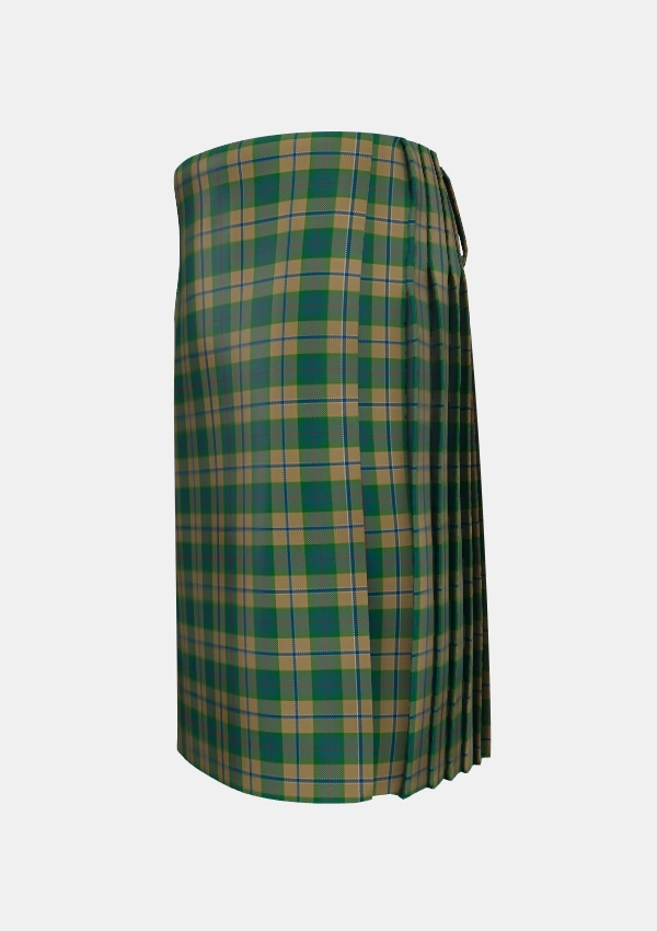 Traditional_Chisholm_Colonial_Tartan_7791_kilt_left_image_with_pleated_design_and_adjustable_buckles_for_men