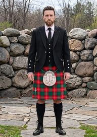 Traditional_Chisholm_Red_tartan_Kilt_and_Argyle_Jacket_Kilt_Outfit_front_image