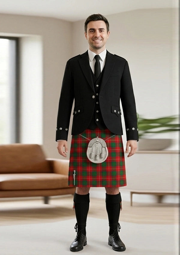 Traditional_Chisholm_tartan_1454_Kilt_and_Argyle_Jacket_Kilt_Outfit_front_image