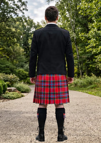 Traditional_Clan_Drummond_tartan_Kilt_and_Argyle_Jacket_Kilt_Outfit_back_image