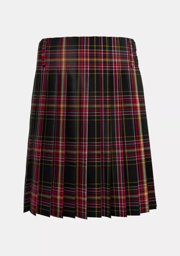 Traditional_Clan_Firefighter_Tartan_kilt_back_image_with_pleated_design_and_adjustable_buckles_for_men