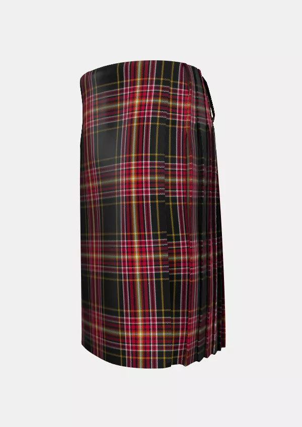Traditional_Clan_Firefighter_Tartan_kilt_left_image_with_pleated_design_and_adjustable_buckles_for_men