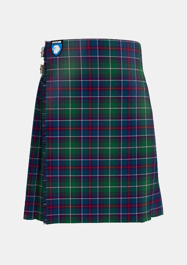 Traditional_Clan_Irwin_Association_Tartan_kilt_12895_front_image_with_pleated_design_and_adjustable_buckles_for_men