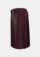 Traditional_Clark_Red_1_Tartan_329_kilt_left_image_with_pleated_design_and_adjustable_buckles_for_men