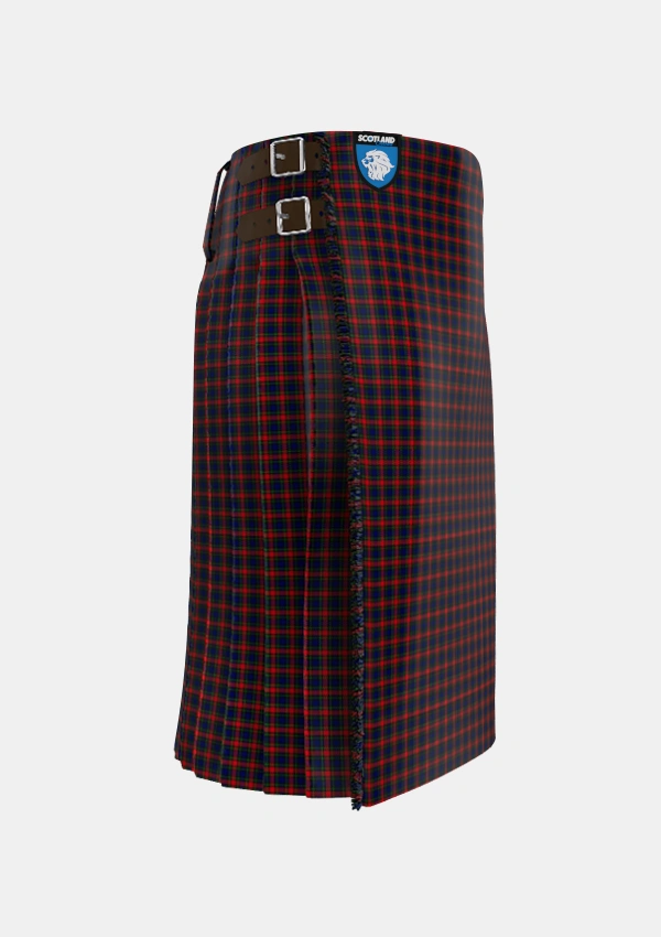 Traditional_Clark_Red_1_Tartan_329_kilt_right_image_with_pleated_design_and_adjustable_buckles_for_men