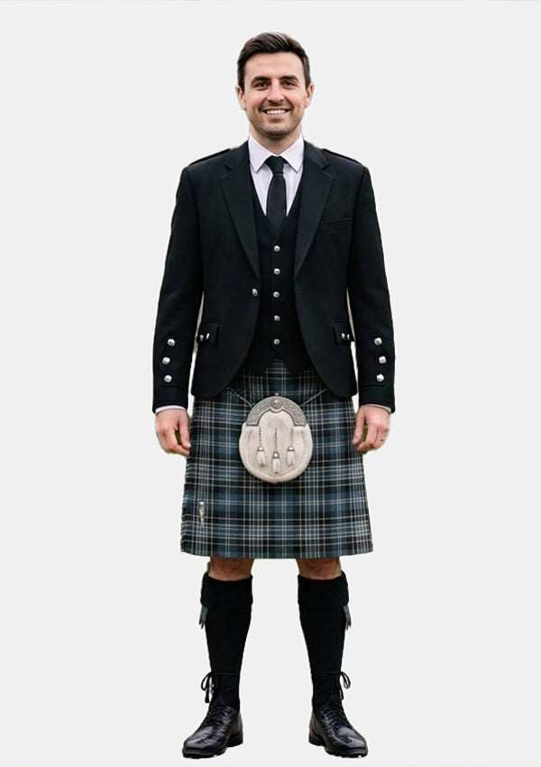 Traditional_Clarke_Ancient_tartan_633_Kilt_and_Argyle_Jacket_Kilt_Outfits_front_image