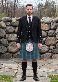 Traditional_Cleland_Tartan_6639_Kilt_and_Argyle_Jacket_Kilt_Outfit_front_image