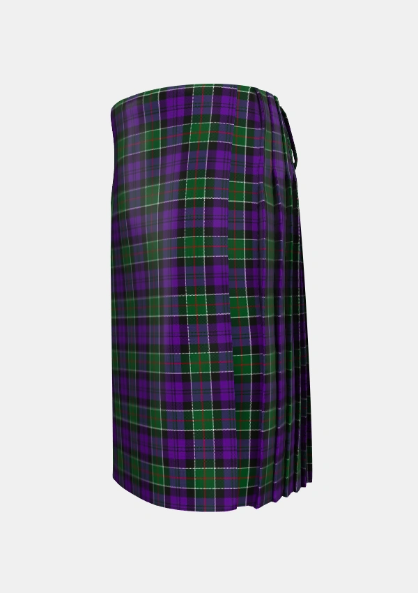 Traditional_Colquhoun_3_Tartan_275_kilt_left_image_with_pleated_design_and_adjustable_buckles_for_men