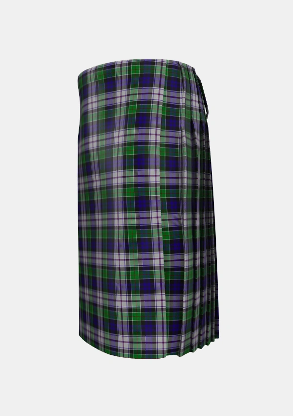 Traditional_Colquhoun_Dress_Tartan_1960_kilt_left_image_with_pleated_design_and_adjustable_buckles_for_men