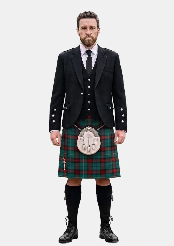 Traditional_Cornwall_Tartan_7057_Kilt_and_Argyle_Jacket_Kilt_Outfits_front_image
