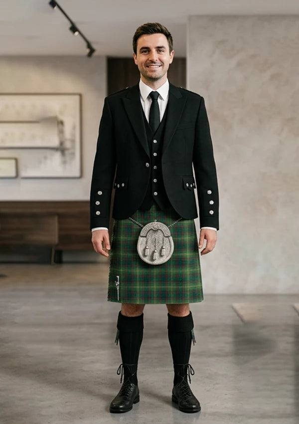 Traditional_County_Armagh_Tartan_Kilt_and_Argyle_Jacket_Kilt_Outfit_front_image