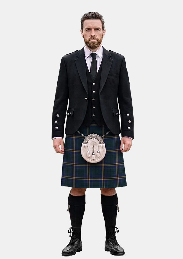 Traditional_County_Kilkenny_Tartan_Kilt_and_Argyle_Jacket_Kilt_Outfits_front_image