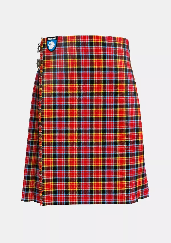 Traditional_County_Laois_Tartan_kilt_front_image_with_pleated_design_and_adjustable_buckles_for_men