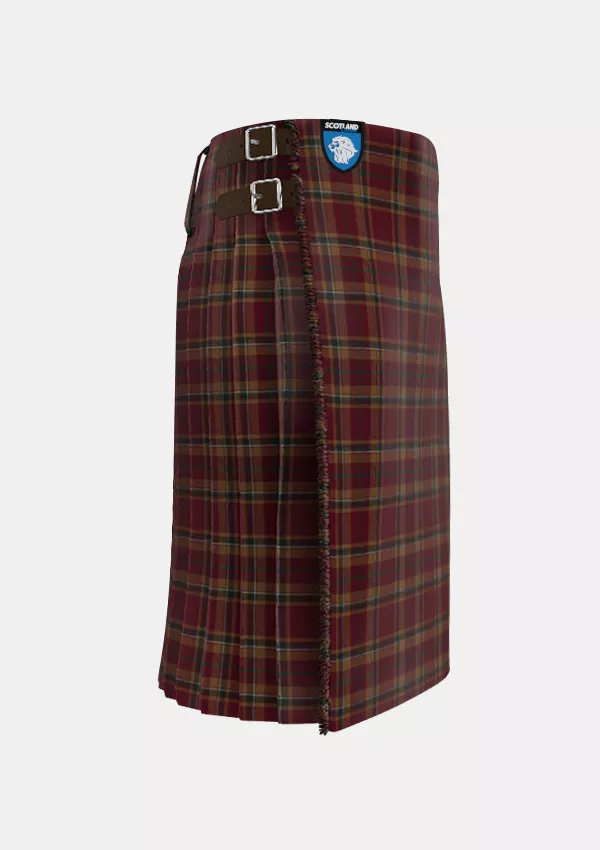Traditional_County_Tyrone_Tartan_kilt_right_image_with_pleated_design_and_adjustable_buckles_for_men