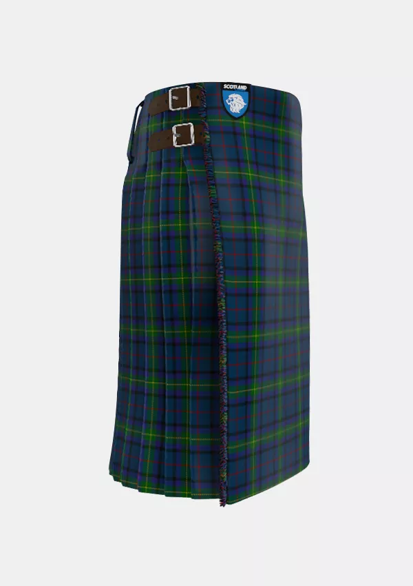 Traditional_Cowie_Tartan_6868_kilt_right_image_with_pleated_design_and_adjustable_buckles_for_men
