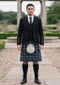 Traditional_Crombie_House_Check_Tartan_2302_Kilt_and_Argyle_Jacket_Kilt_Outfit_front_image