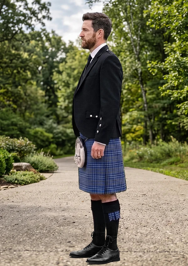 Traditional_Cummins_Royal_Blue_Tartan_Kilt_and_Argyle_Jacket_Kilt_Outfit_left_image