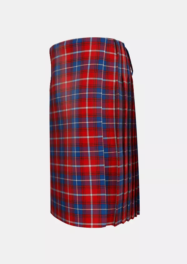 Traditional_Danish_Tartan_kilt_left_image_with_pleated_design_and_adjustable_buckles_for_men