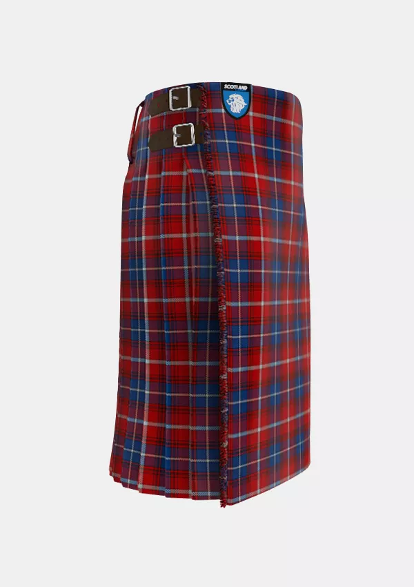 Traditional_Danish_Tartan_kilt_right_image_with_pleated_design_and_adjustable_buckles_for_men