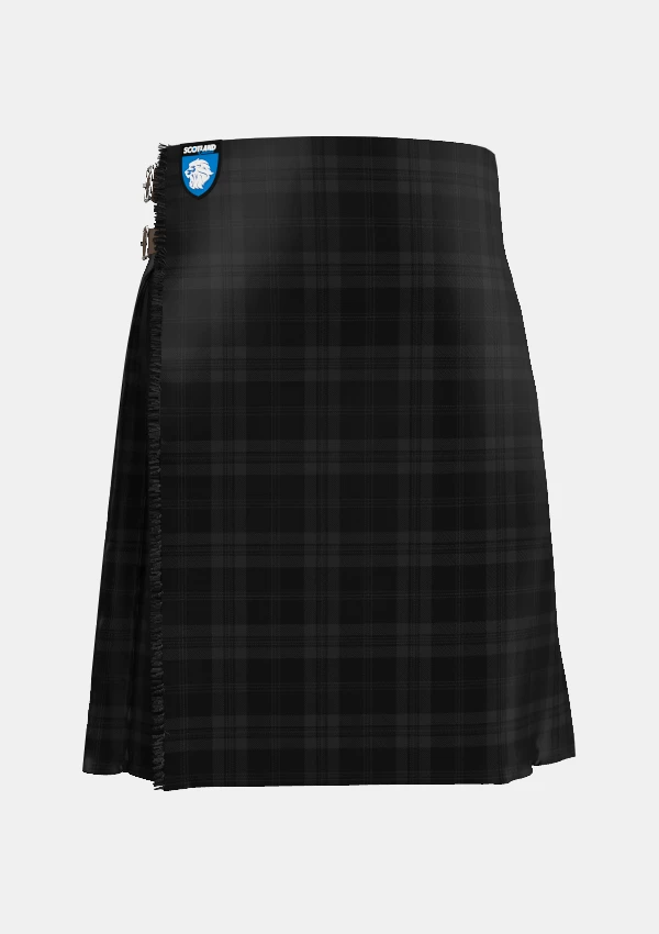 Traditional_Dark_Island_Tartan_kilt_5832_front_image_with_pleated_design_and_adjustable_buckles_for_men