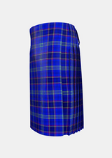 Traditional_Dempster_Tartan_2219_kilt_left_image_with_pleated_design_and_adjustable_buckles_for_men