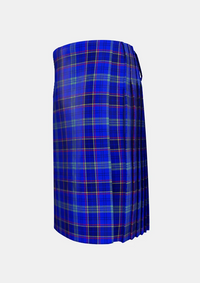Traditional_Dempster_Tartan_2219_kilt_left_image_with_pleated_design_and_adjustable_buckles_for_men