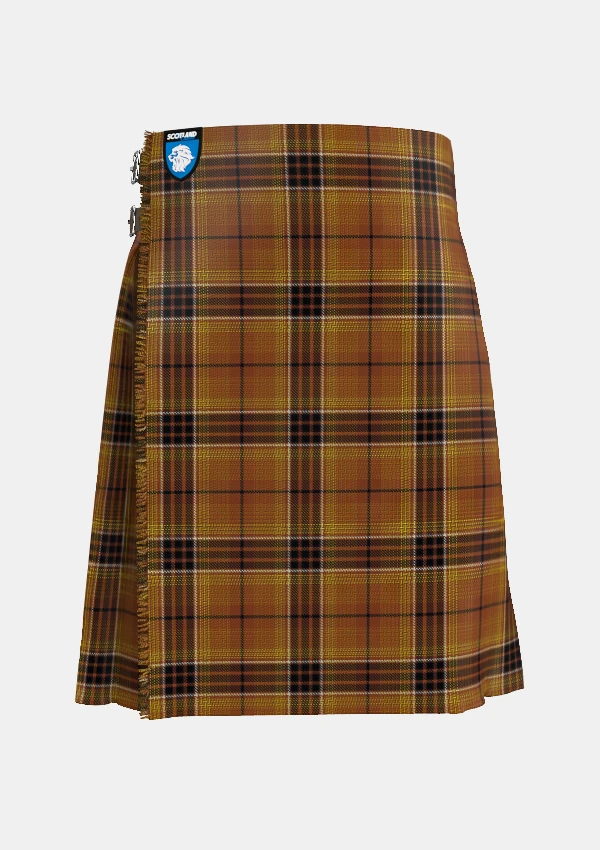 Traditional_Digital_Gold_Tartan_12206_kilt_front_image_with_pleated_design_and_adjustable_buckles_for_men