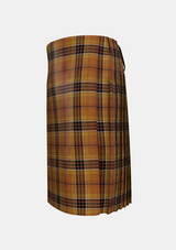 Traditional_Digital_Gold_Tartan_12206_kilt_left_image_with_pleated_design_and_adjustable_buckles_for_men
