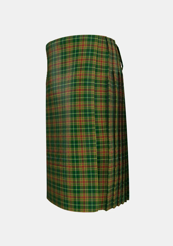 Traditional_Dixon_Clyde_Tartan_10966_kilt_left_image_with_pleated_design_and_adjustable_buckles_for_men